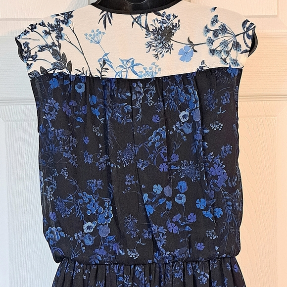 ADRIANNA PAPELL Blue/White/Black Sleeveless Dress - Picture 5 of 8